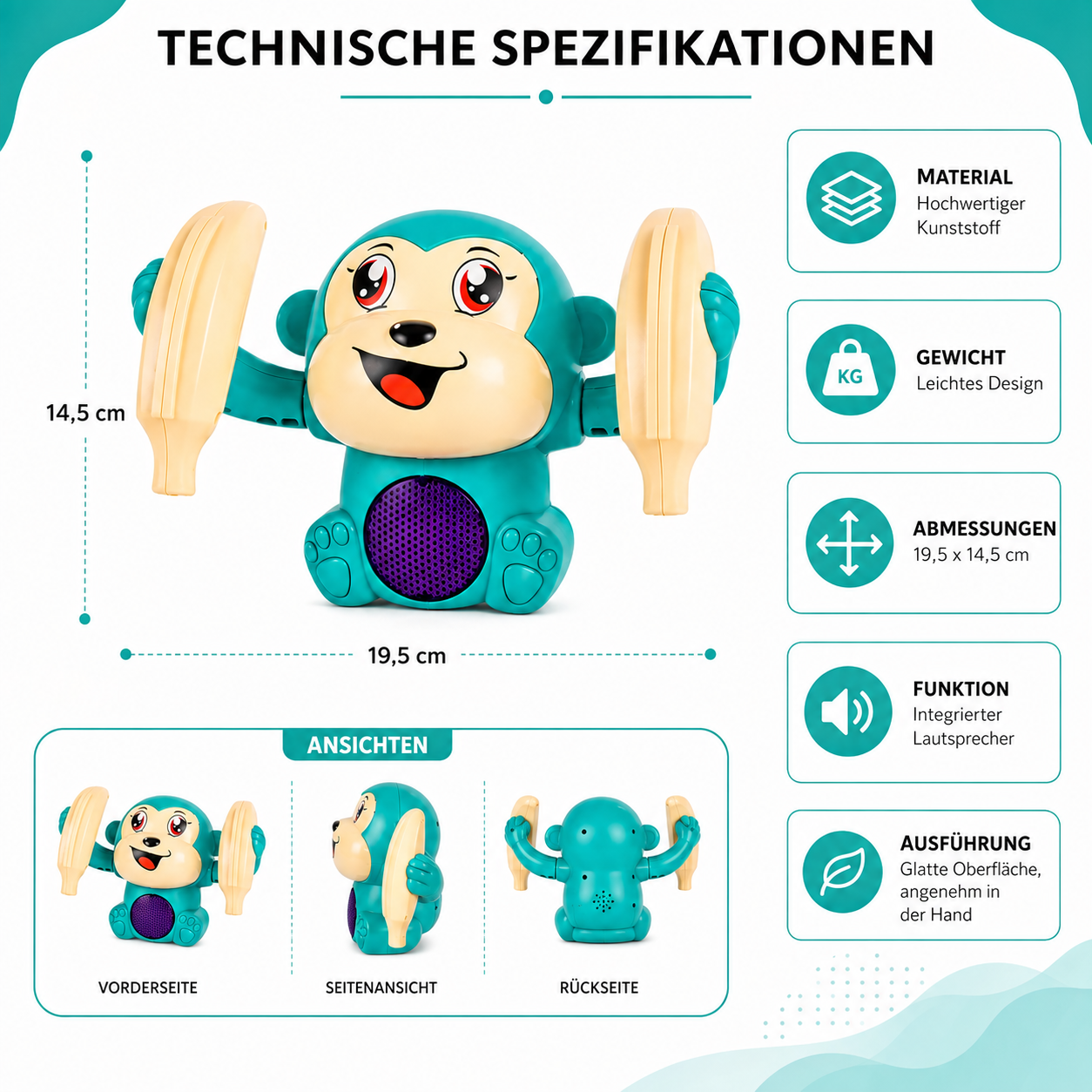 Interaktiver Krabbelaffe mit Musik & Licht – Spielerischer Krabbelspaß für Babys