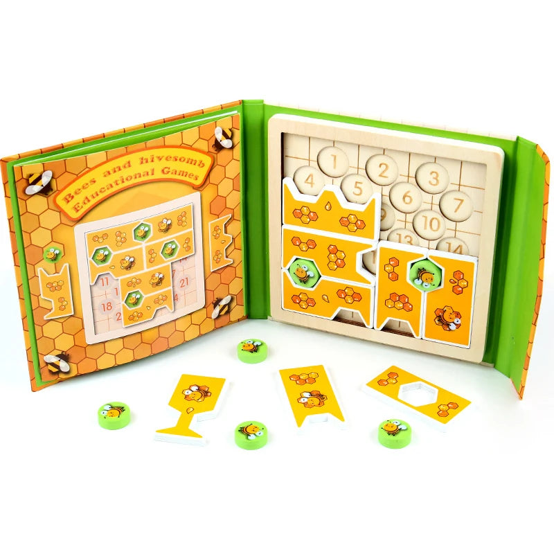 Kinder Holzspielzeug  Magnetisches Biene Puzzle für Logik & Kreativität