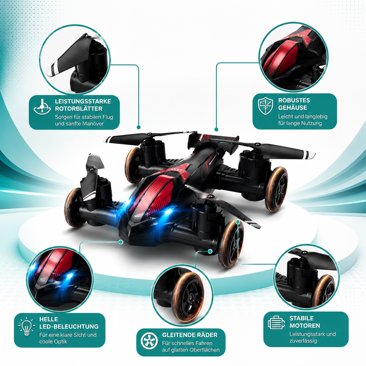 RC Auto mit Flugfunktion für Kinder – fährt und fliegt