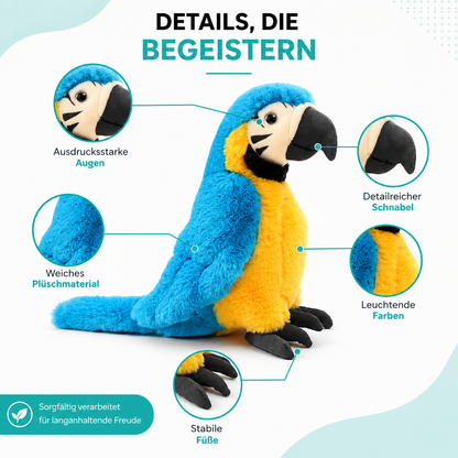 Lebensechte Papageienvogelpuppe – Perfektes Geschenk für Kinder