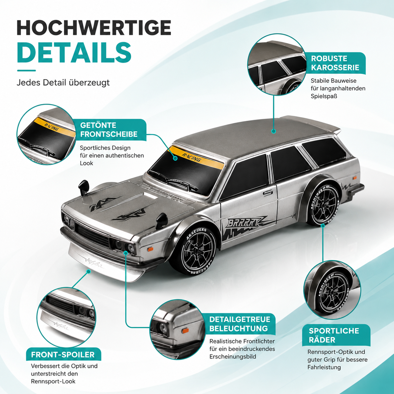 1:24 Klassiker Drift Wagon Modellauto – Brechen Der Gezogen Ausgabe