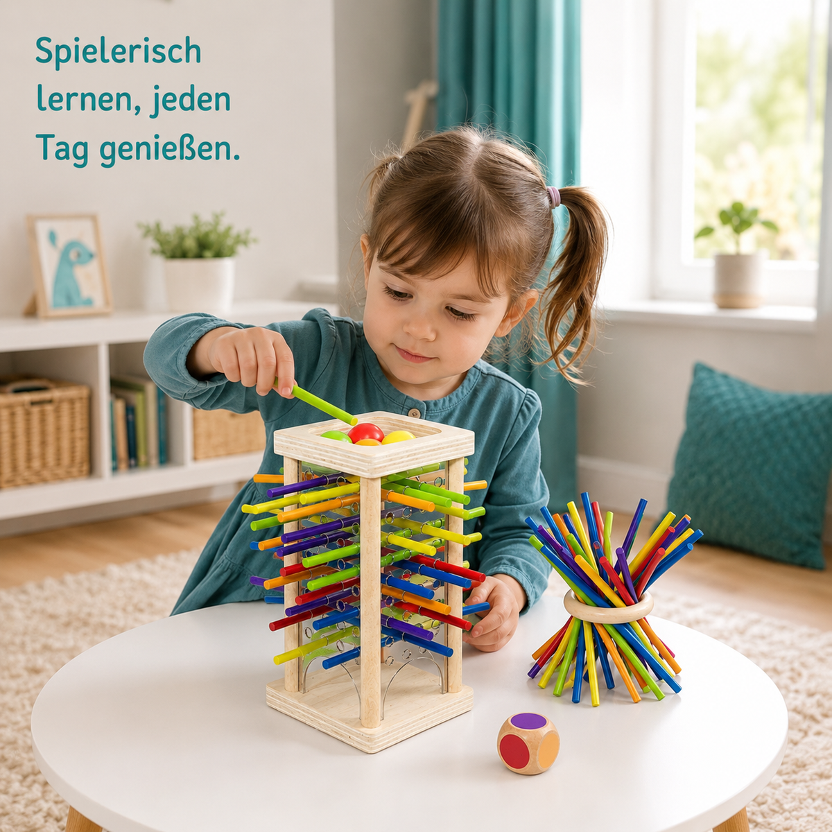 Holz-Balancierspiel mit Stäbchen – Geschicklichkeitsspiel für Kinder
