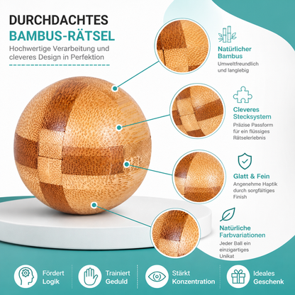 Holz IQ Puzzle – Kong Ming Denkspiel für Kinder & Erwachsene
