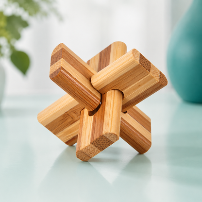 Holz IQ Puzzle – Kong Ming Denkspiel für Kinder & Erwachsene Tee