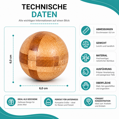 Holz IQ Puzzle – Kong Ming Denkspiel für Kinder & Erwachsene