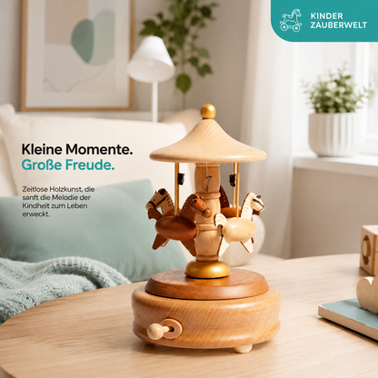 Holz Karussell Spieluhr – Magische Musik & Rotierendes Design