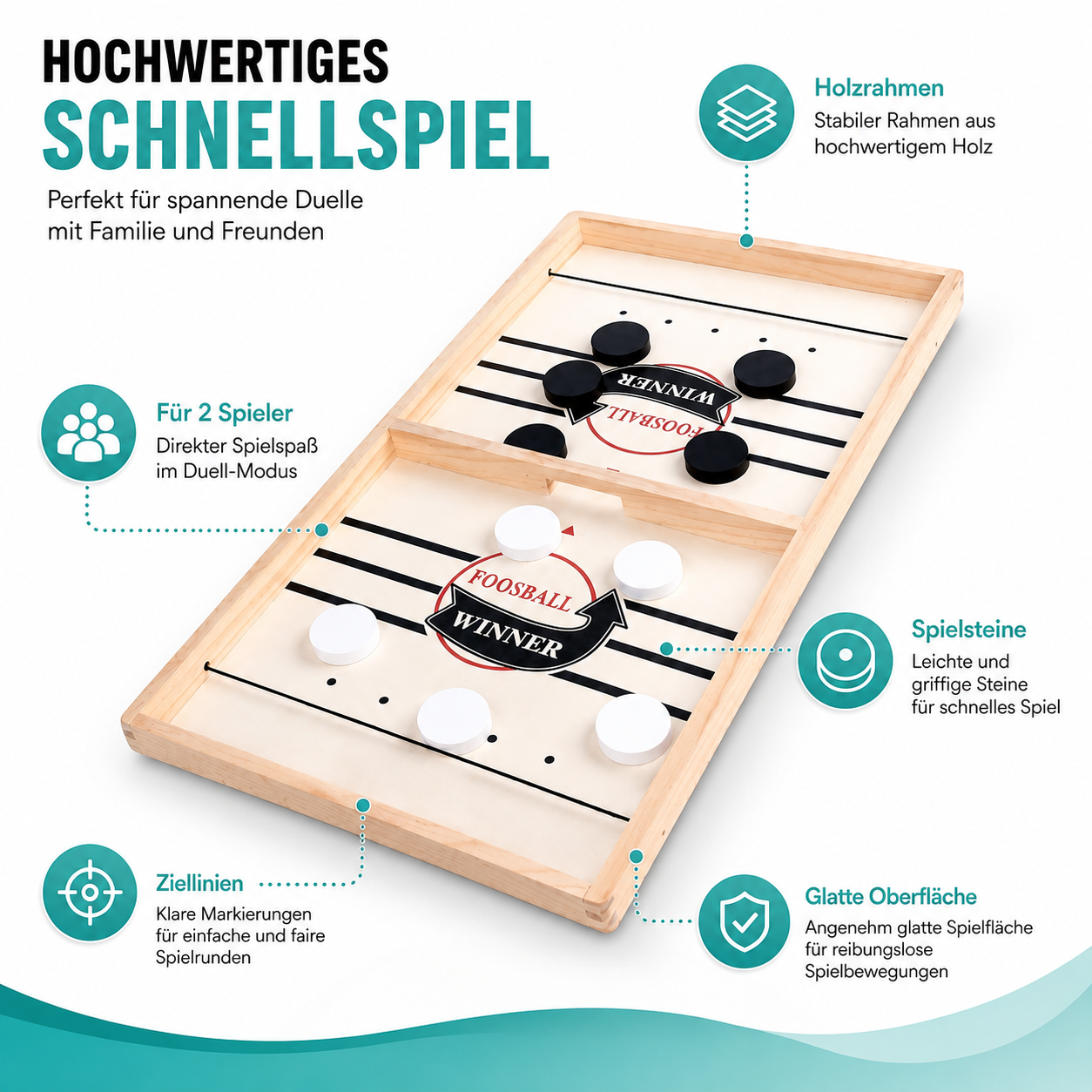 Kickertisch für Kinder für Spiel, Bewegung und Teamspaß zu Hause Groß