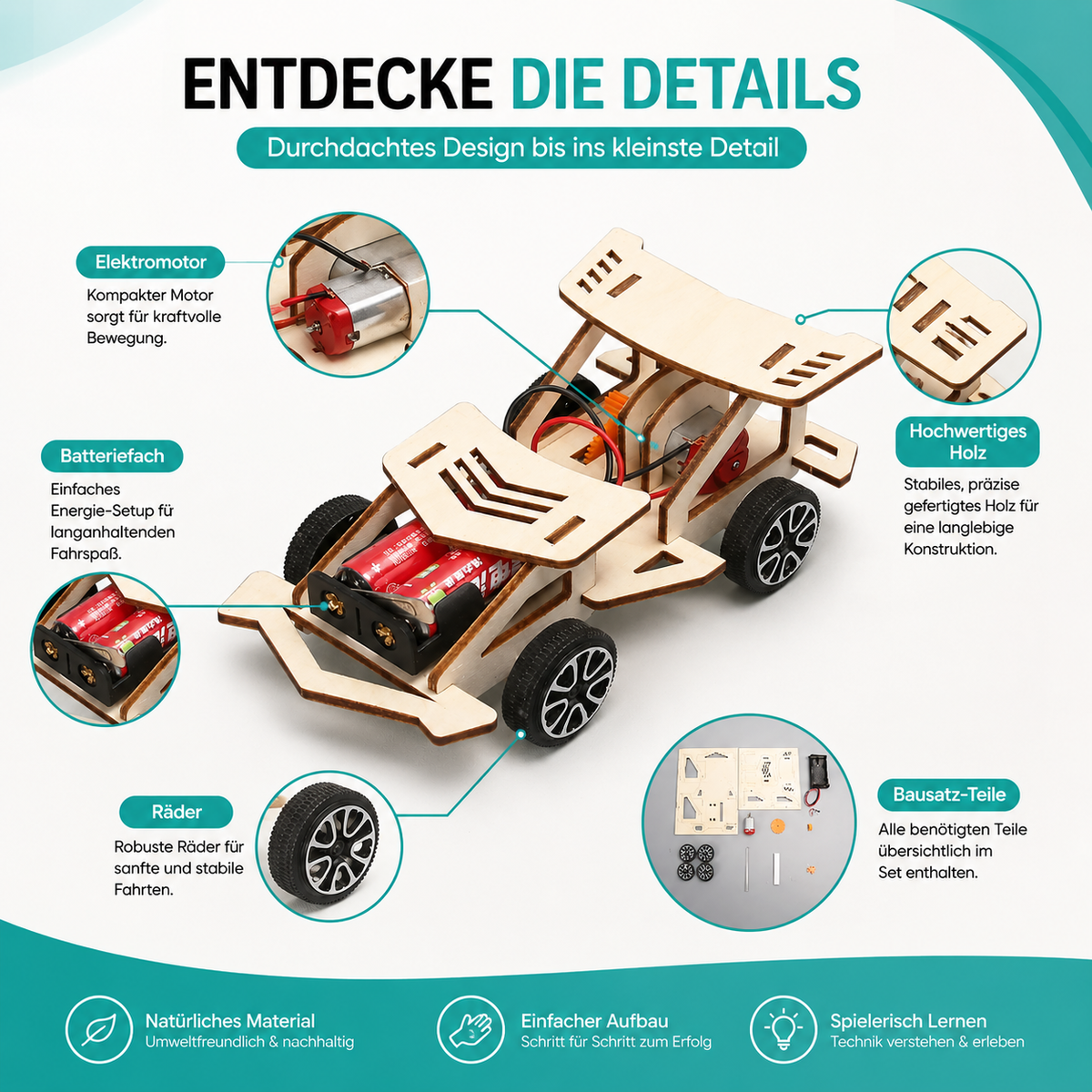 Elektrischer Holzflitzer zum Selberbauen – Für kleine Ingenieure mit großen Ideen