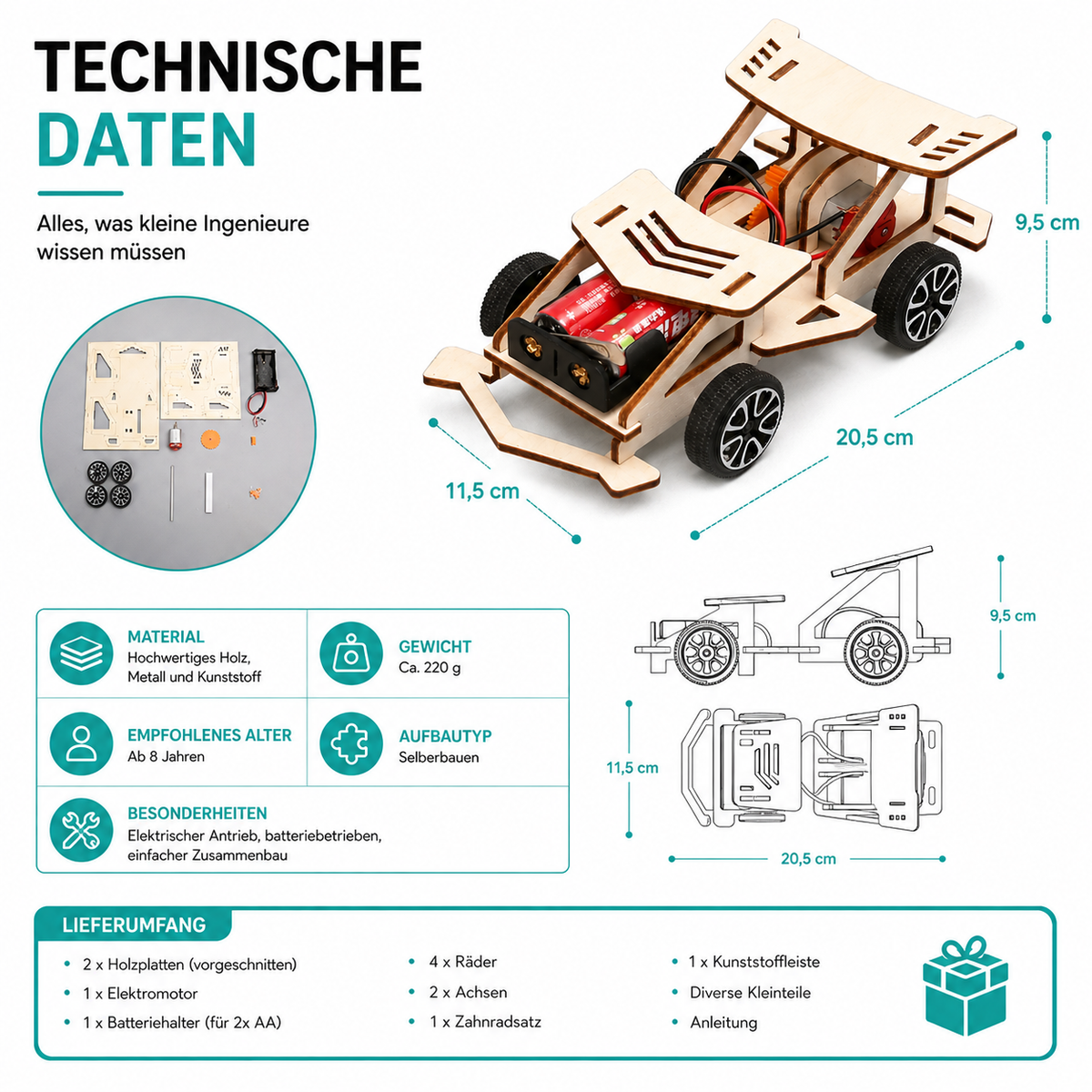 Elektrischer Holzflitzer zum Selberbauen – Für kleine Ingenieure mit großen Ideen