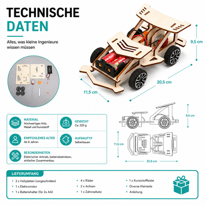 Elektrischer Holzflitzer zum Selberbauen – Für kleine Ingenieure mit großen Ideen