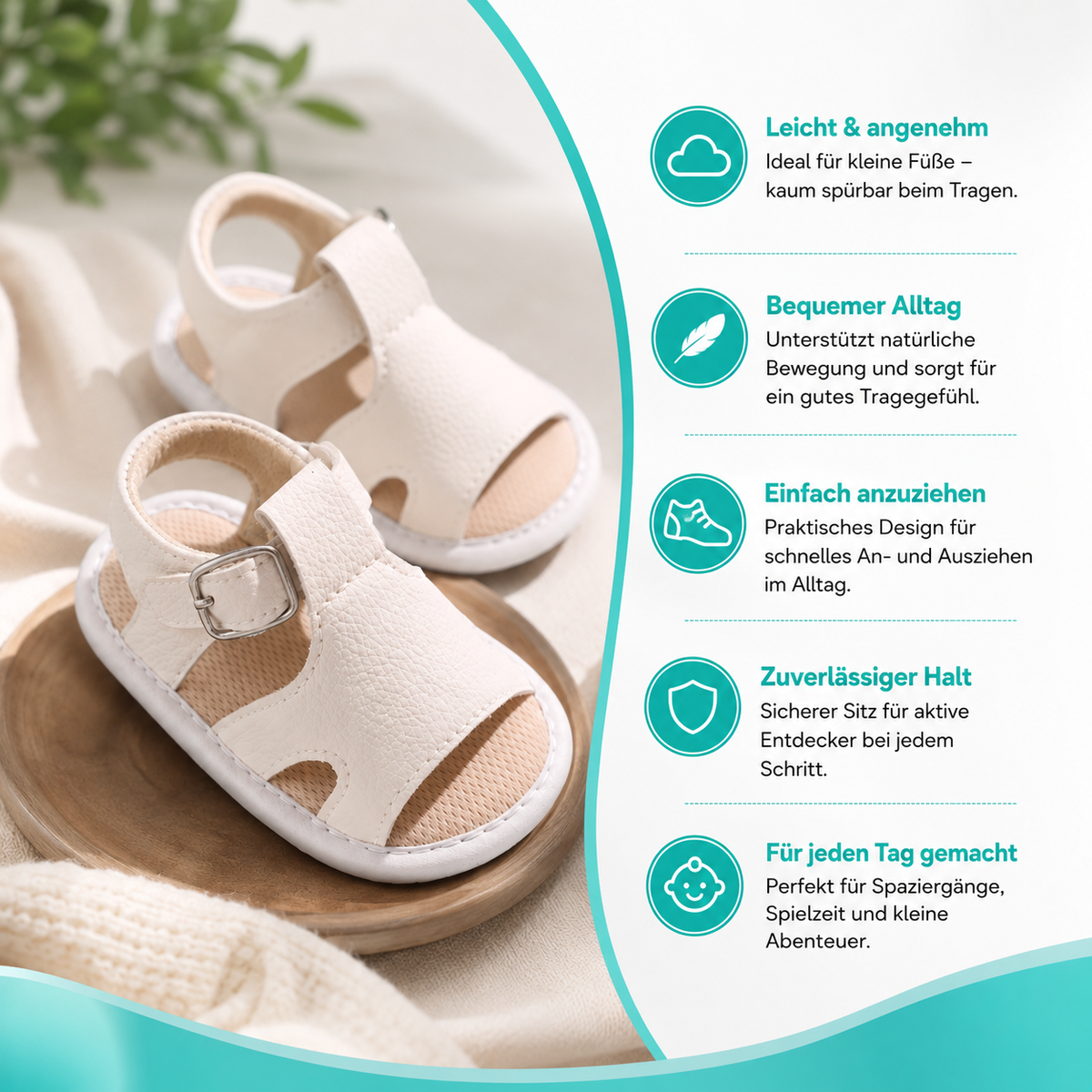 Baby Sandalen mit rutschfester Sohle – Komfort & Sicherheit