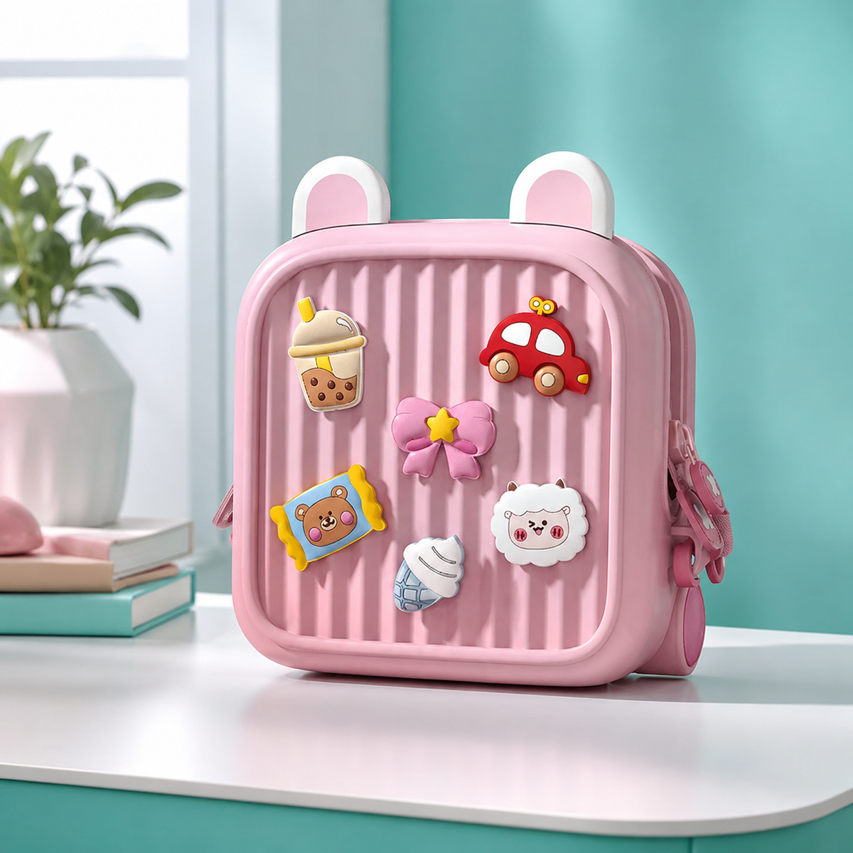 Intelligenter Kinder-Rucksack mit Rückenstütze & DIY-Design Rosa