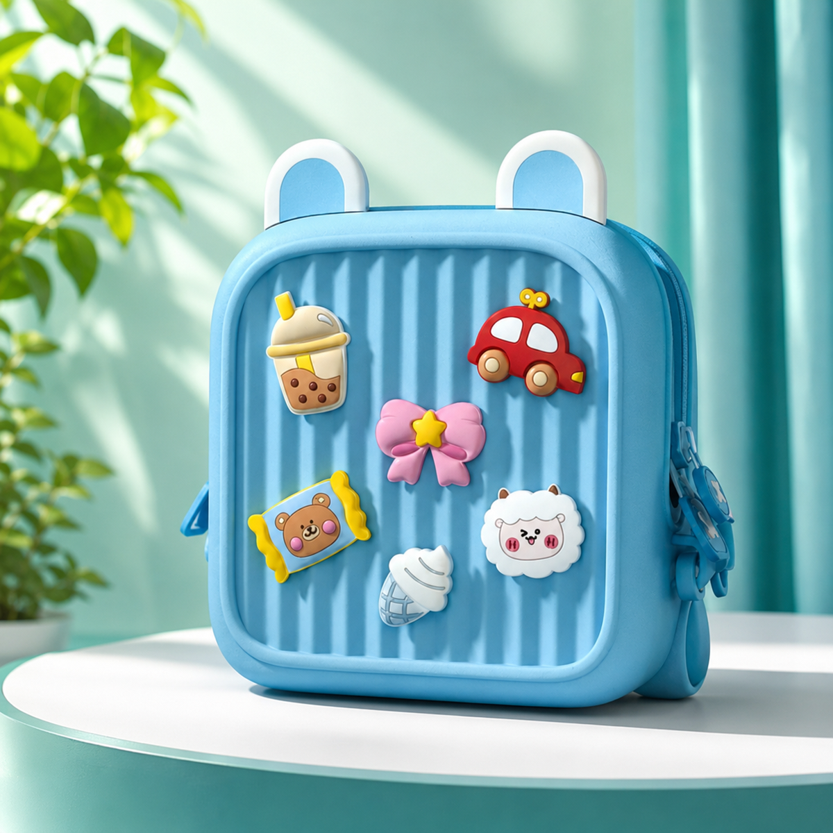 Intelligenter Kinder-Rucksack mit Rückenstütze & DIY-Design Blau