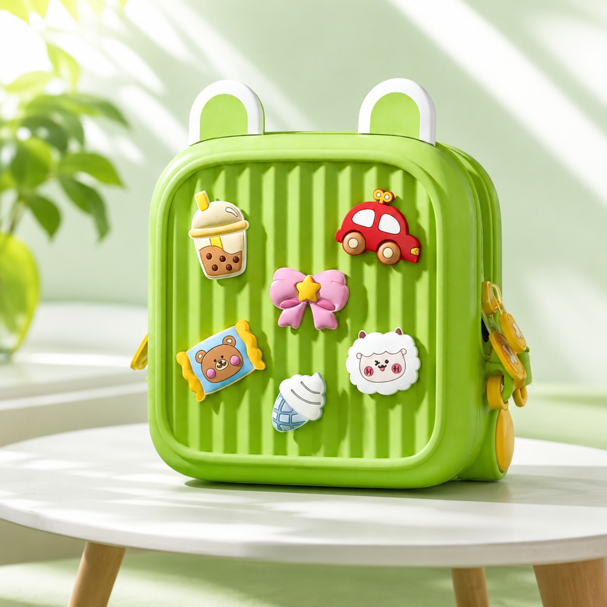 Intelligenter Kinder-Rucksack mit Rückenstütze & DIY-Design Grün