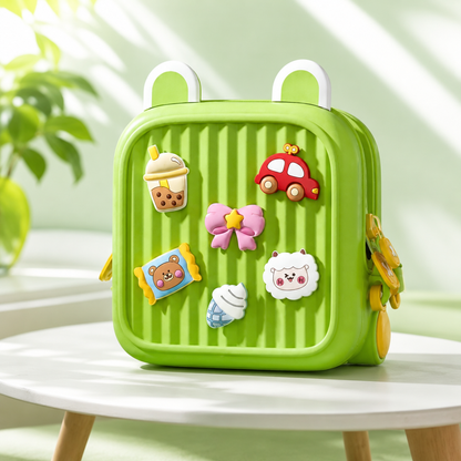 Intelligenter Kinder-Rucksack mit Rückenstütze & DIY-Design Grün