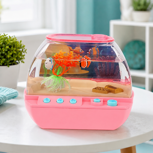 Magisches Spiel-Aquarium mit Musik, Licht & Fischen Rosa💗