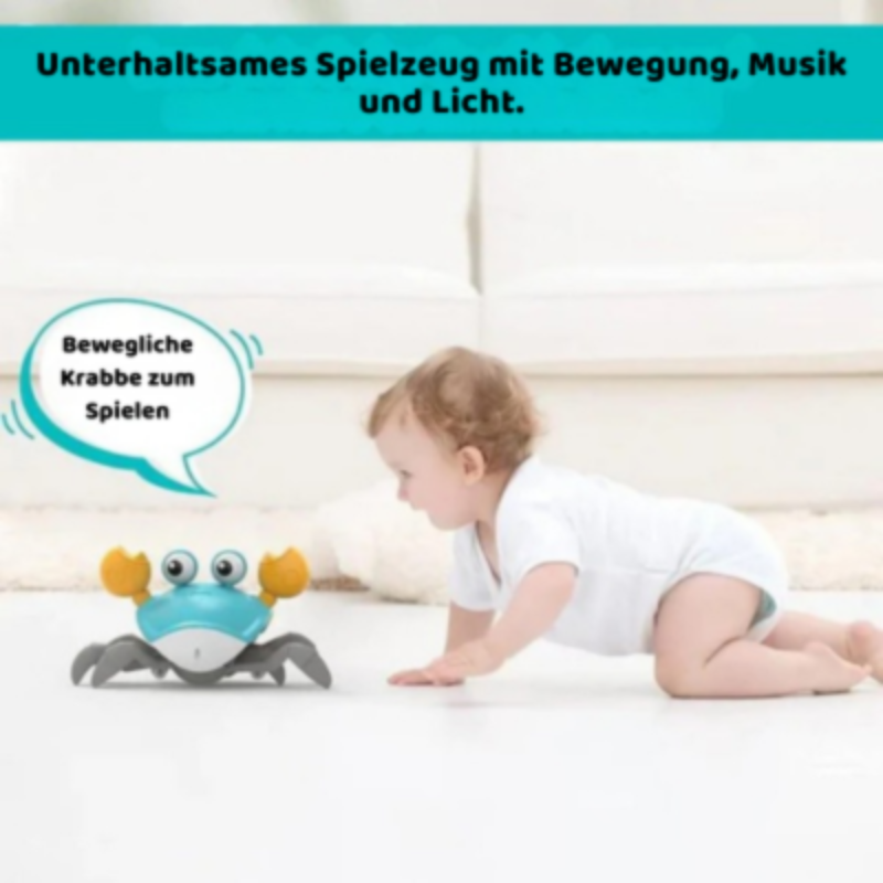 Interaktives Krabben Spielzeug für Babys mit Musik und LED Licht