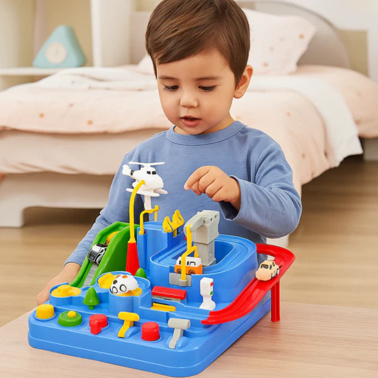 Auto Rennstrecke Spielset für Kinder – Fahrzeugbahn mit Spielautos