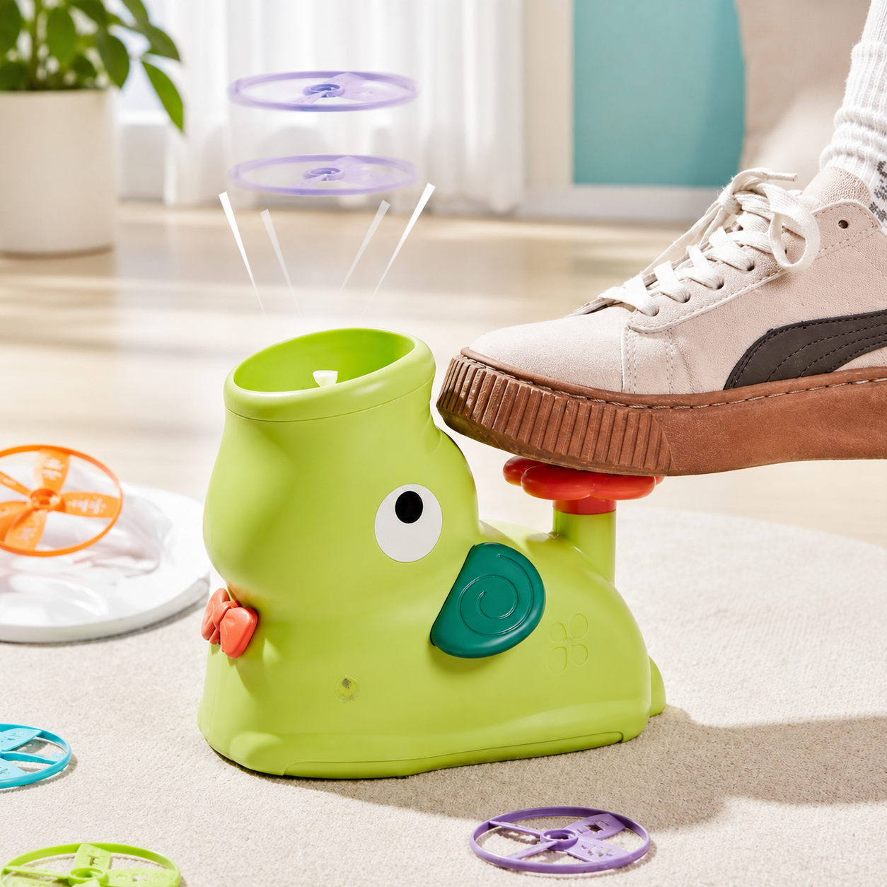 Air Rakete Spielzeug für Kinder – Raketen Launcher mit Tierdesign Grün