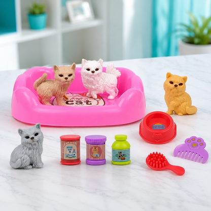 Spielzeug Haustierhaus für Kinder – Rollenspiel mit Hund & Katze