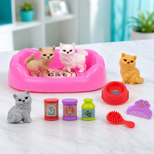Spielzeug Haustierhaus für Kinder – Rollenspiel mit Hund & Katze