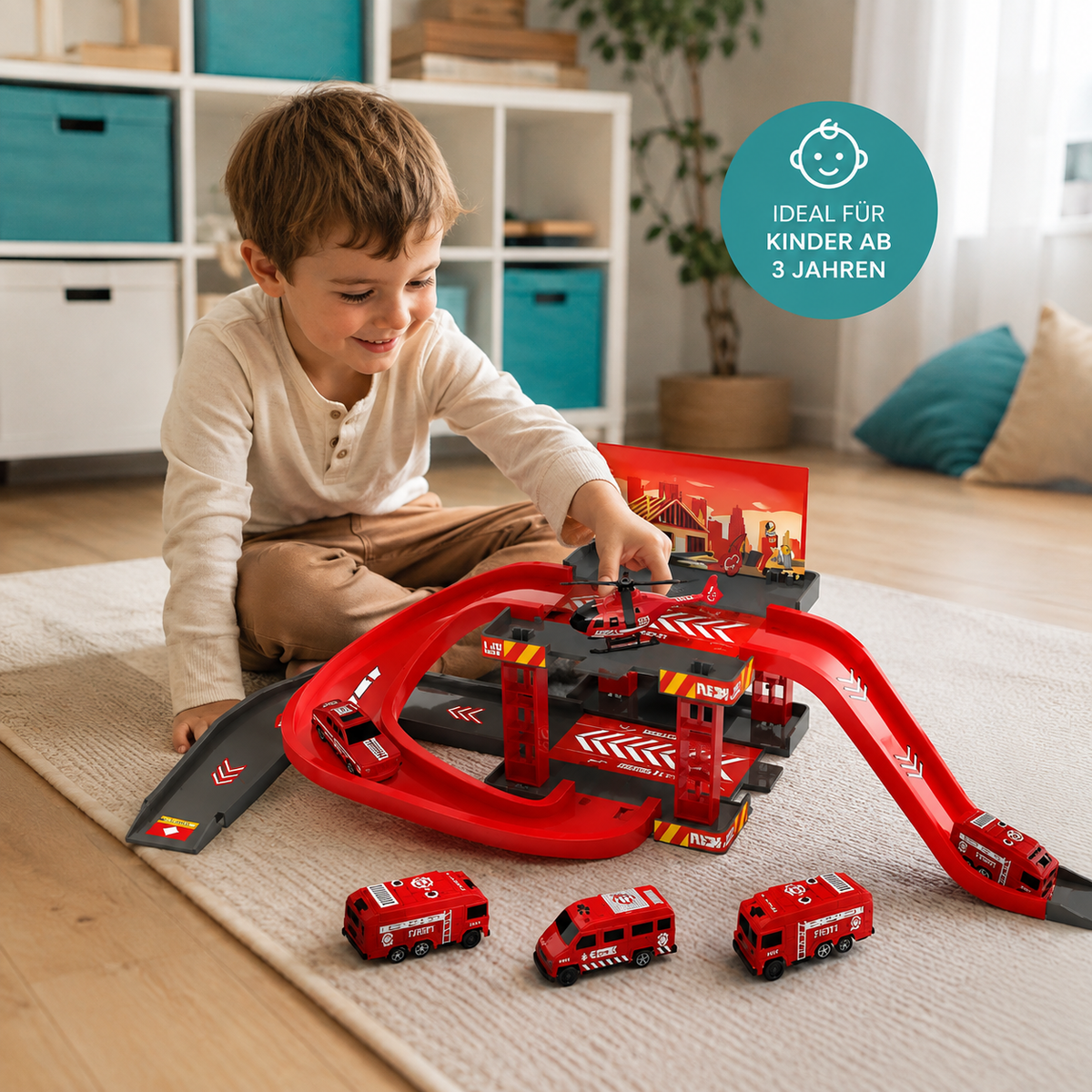 Dino Parken Schiene– Actionreiches Auto-Spielset für Kinder