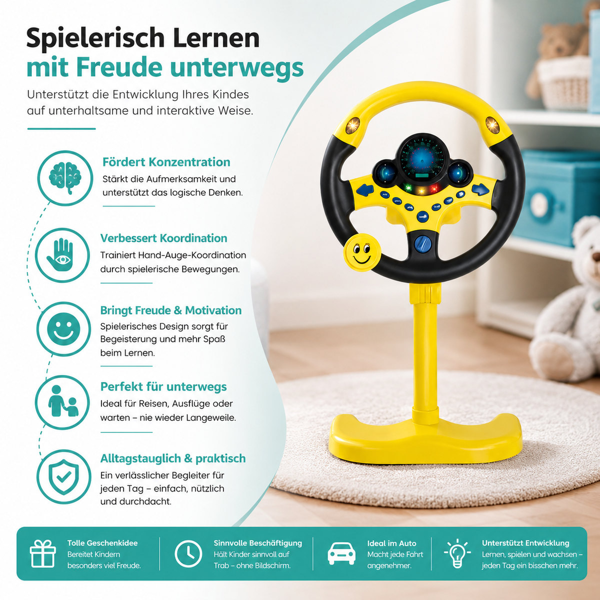 Kinder-Lenkrad mit Licht & klang