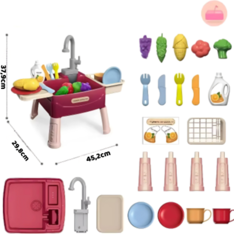 Kinder Spielküche mit Wasserfunktion und Zubehör