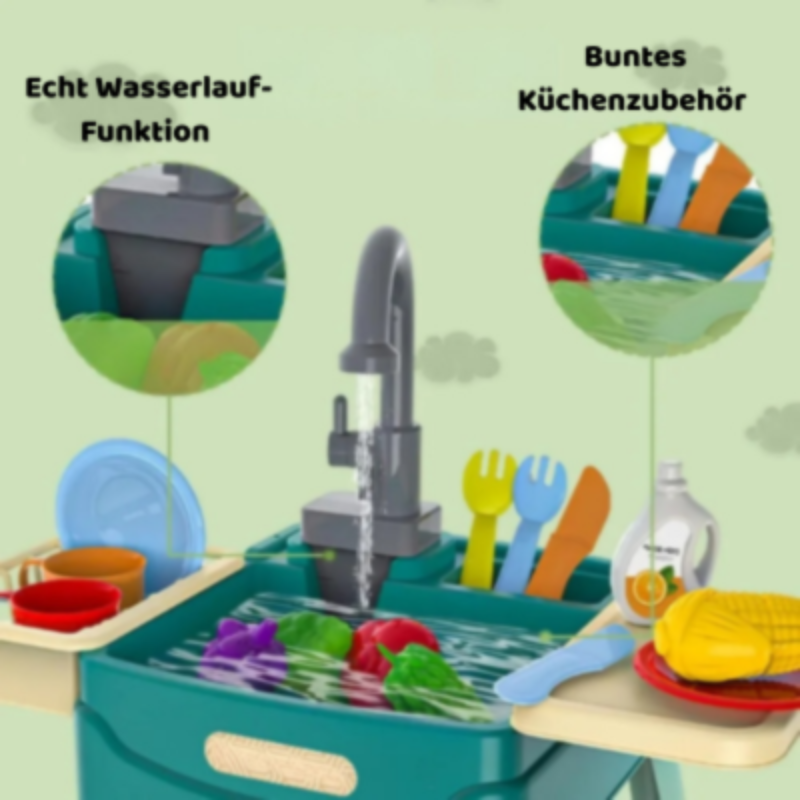 Kinder Spielküche mit Wasserfunktion und Zubehör