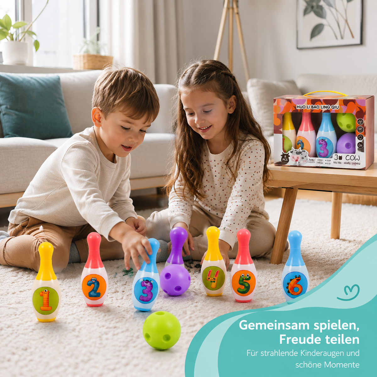 Lern-Bowling für Kinder – Spielen, Zählen & Bewegung vereint