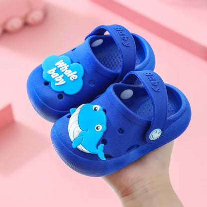 Karikatur Kleinkindsandalen – Perfekt zum Spielen im Sommer Dunkelblau