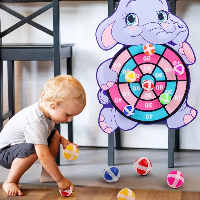 Klebeball Dartspiel für Kinder mit weichen Klettbällen
