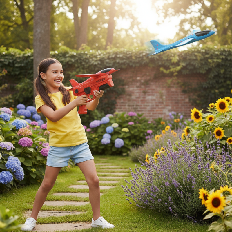 Schaumflugzeug Spielzeug mit Launcher für Kinder
