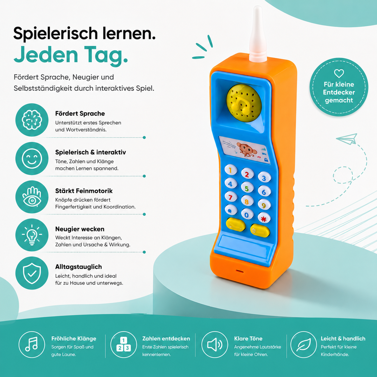 Interaktives Lerntelefon für Kinder – Musik, Licht & spielerisches Lernen
