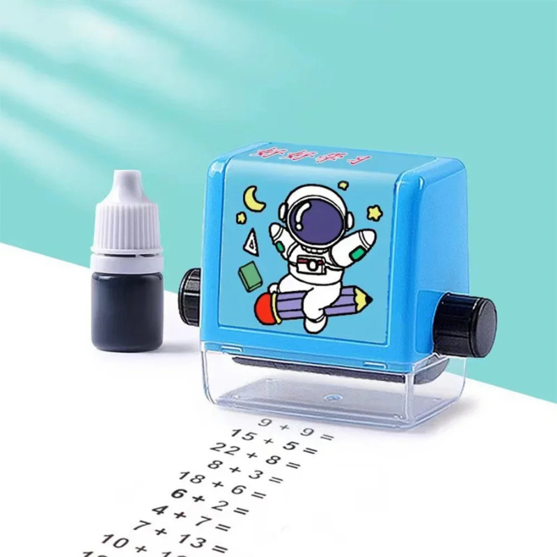 Rollenstempel für Matheübungen für Kinder Blau-Zusatz