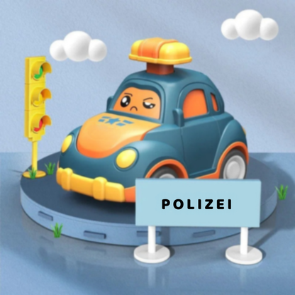 Drücken & Gehen Auto Spielzeug – Lern und Spielset Fahrzeuge Polizei Auto