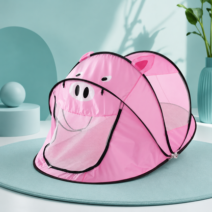 Faltbares Tiger-Spielzelt für kleine Entdecker rosa Schwein
