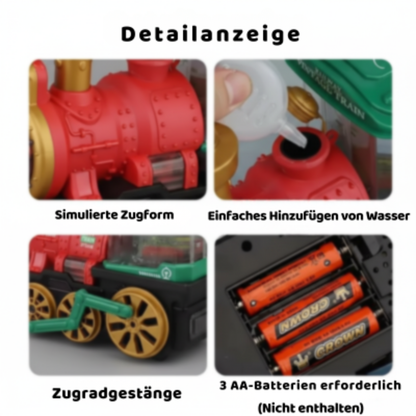 Elektrischer Spielzeug-Dampfzug für Kinder mit Licht-, klang- und Dampffunktion