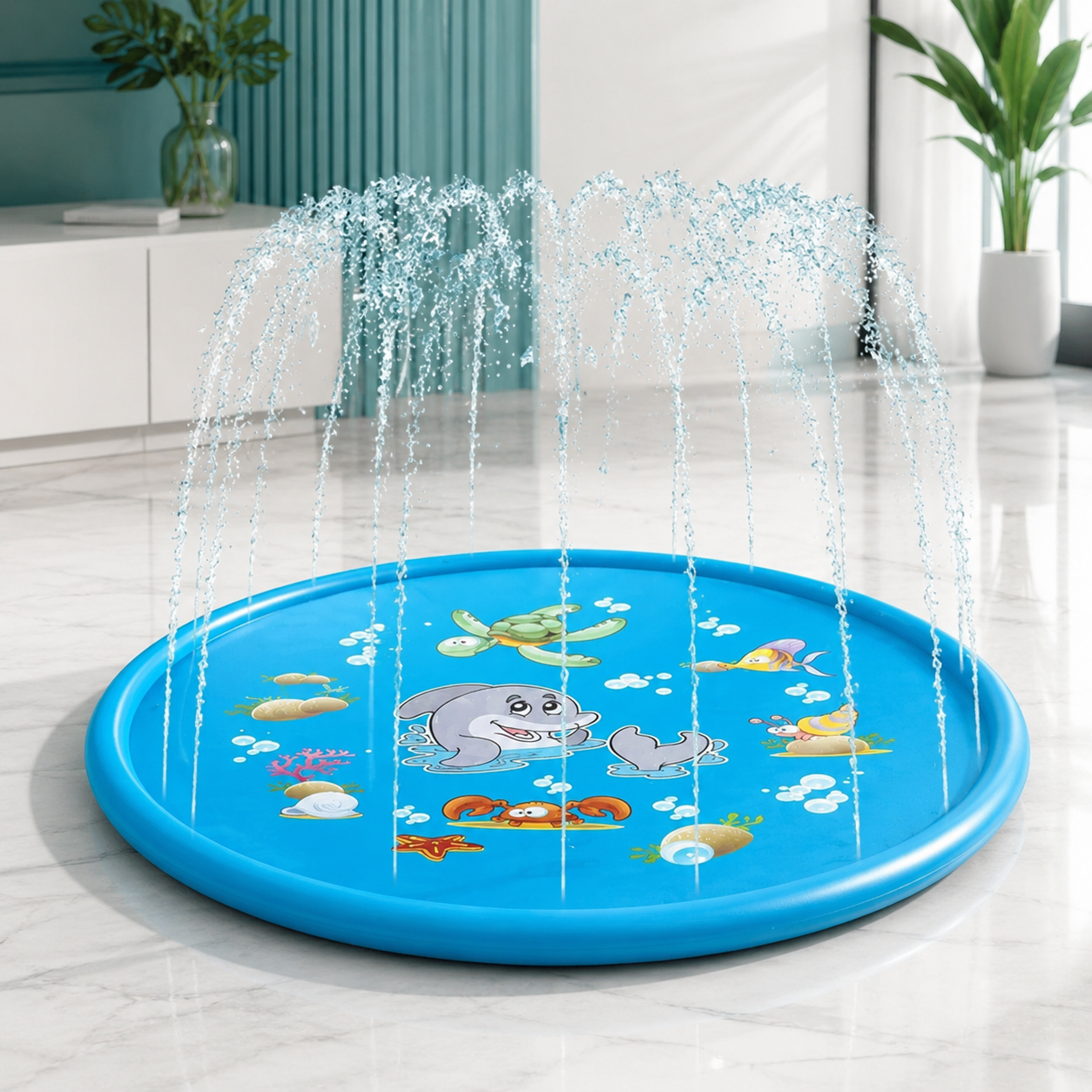 Kinder Planschmatte mit Wasser-Sprühfunktion