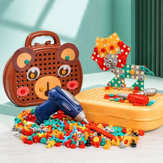Kinder Werkzeugset mit Spielzeugbohrer für kreatives Bauen