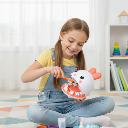 Kaninchen-Zahnarzt-Spielzeugset – Lustiges Zahnspiel für kleine Entdecker
