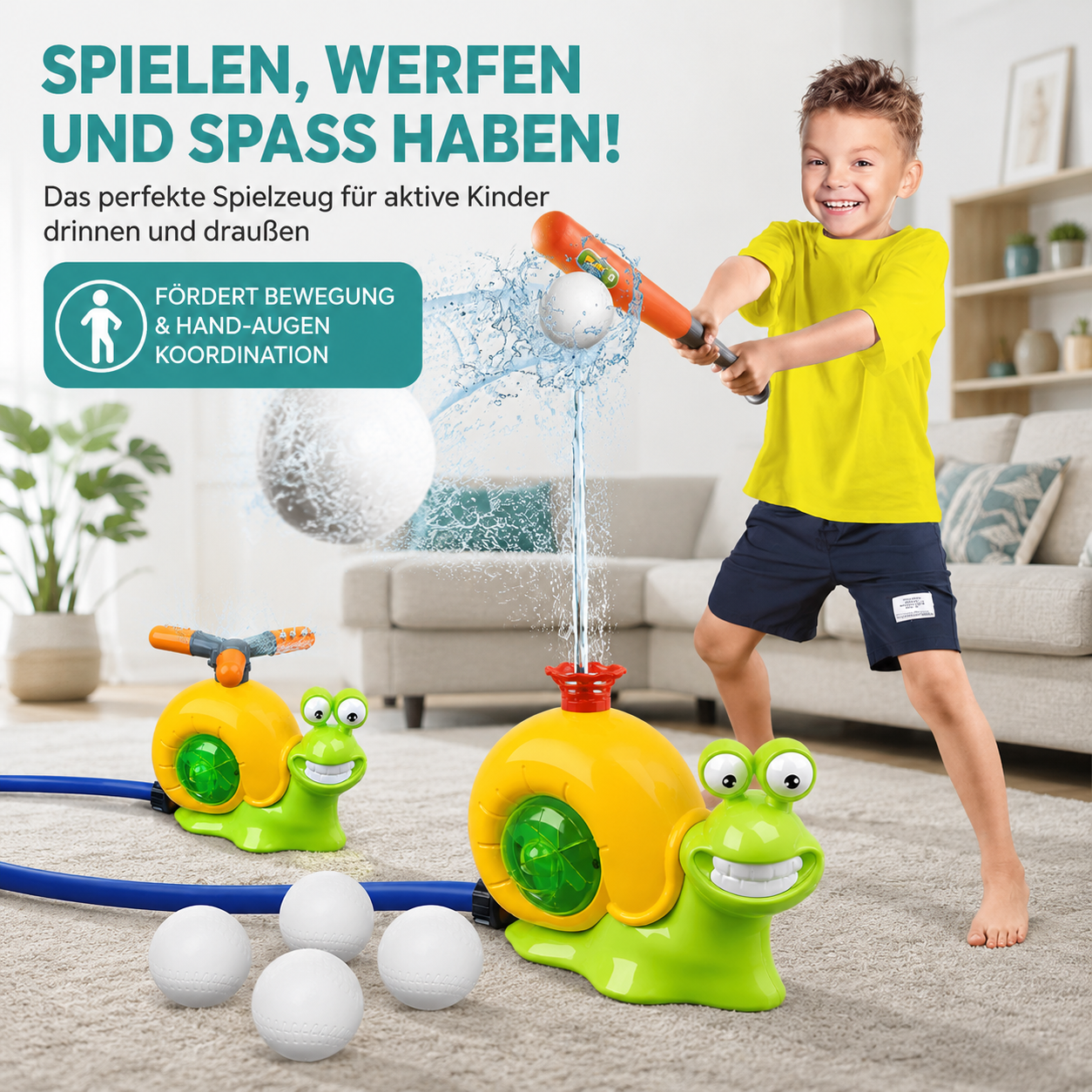 Sommer Schnecken-Wassersprinkler – Der interaktive Wasserspaß für heiße Tage