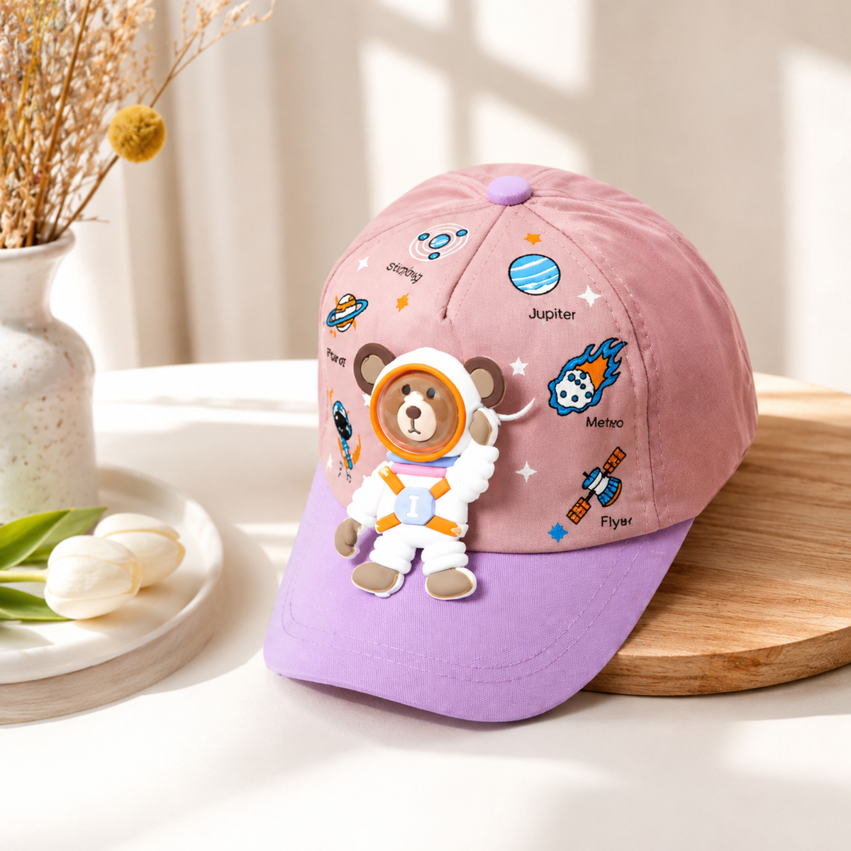 Karikatur Tragen Kinder Kappe für Kinder – Coole Streetwear für Jungs & Mädchen Rosa Einstellbar 4-8 Jahre