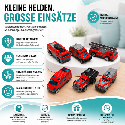 Realistische Feuerwehr Truck Spielzeug Autos – 6er Satz