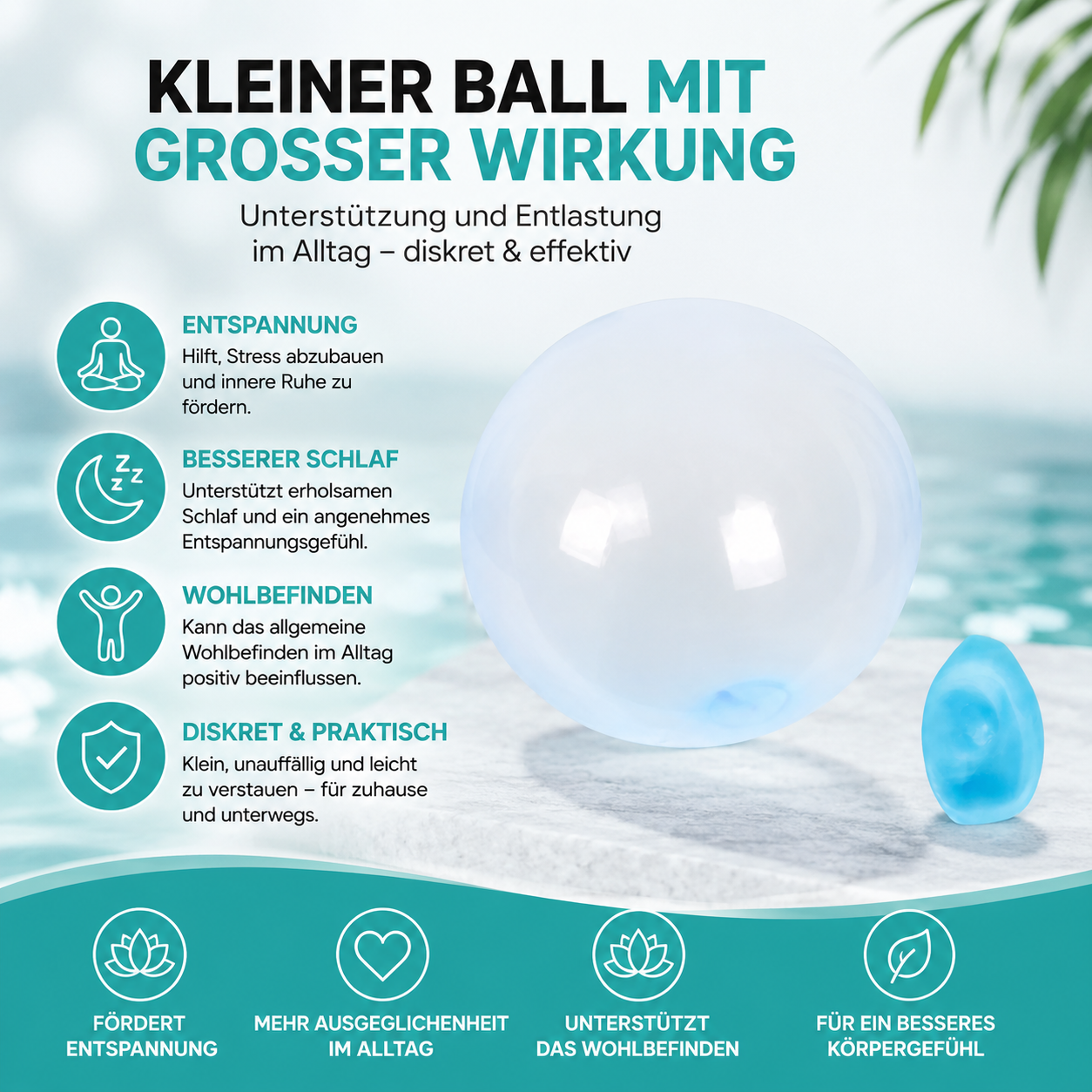 Elastischer Wasser- und Luftspielball für Garten und Strand