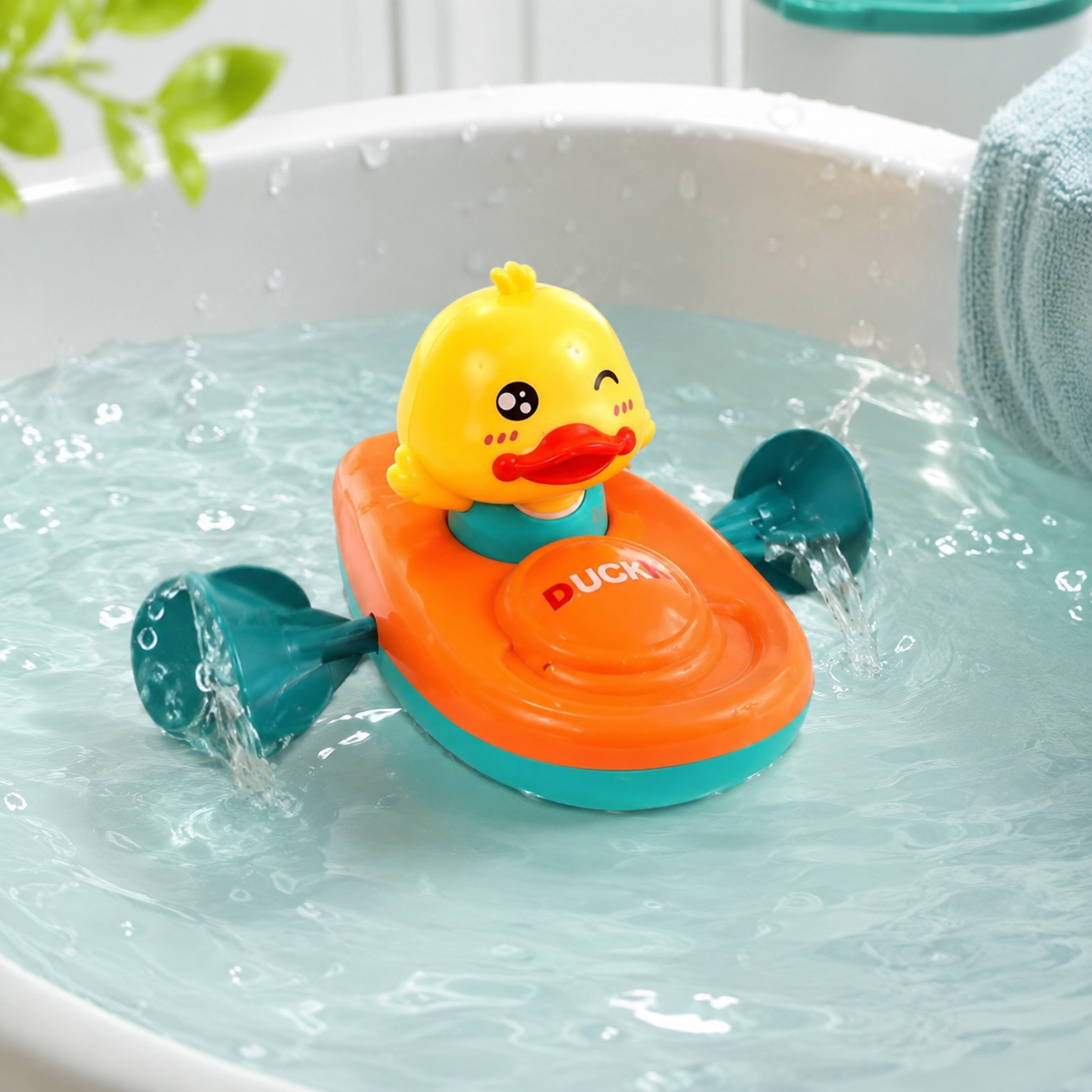 Kleines Entenboot – Spaß & Lernspielzeug für die Badewanne Ente Blaues Kanu