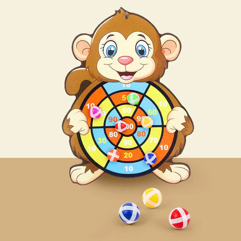 Klebeball Dartspiel für Kinder mit weichen Klettbällen Affe Dartspiel mit 3 Bällen