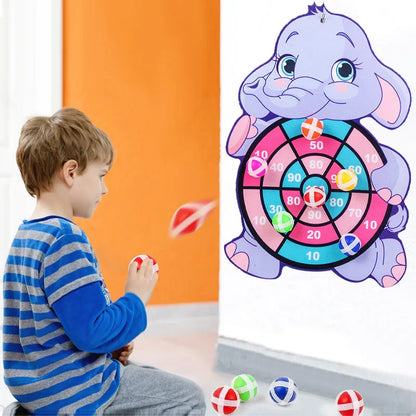 Klebeball Dartspiel für Kinder mit weichen Klettbällen