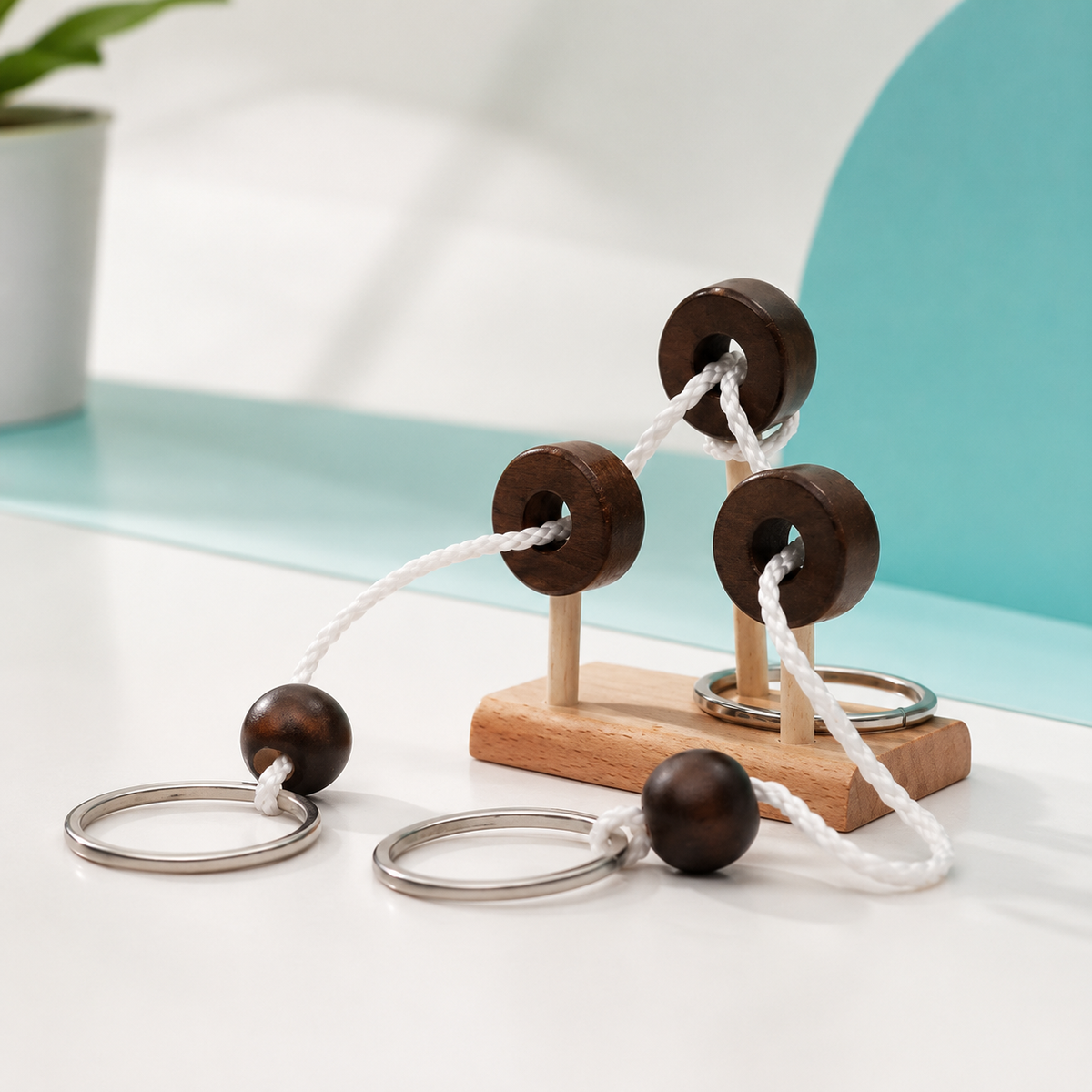 Holz Denkspiel IQ Puzzle – Knobelspiel für Kinder & Erwachsene Hasenhals