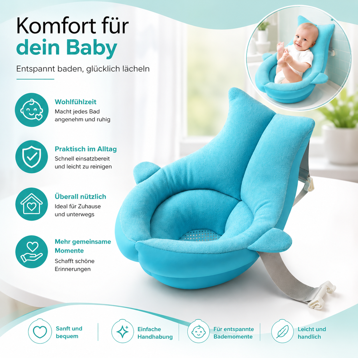 Blühende Babybadewanne – Komfort trifft Sicherheit